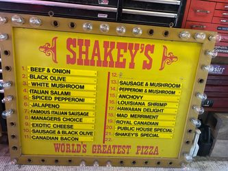1960’s Skakey’s Pizza Menu  sign