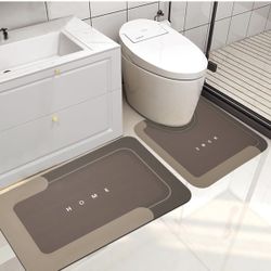 2PC Home Quick Dry Bath Mat Set (7) first come first serve