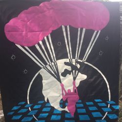 Parachute painting on a banner make offer