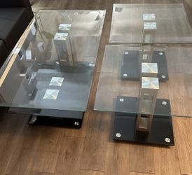 Moderne Glass Coffee Table Set