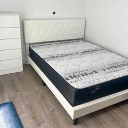 New QUEEN SIZE BED FRAME WITH MATTRESS NEW BEDROOM FURNITURE CAMA QUEEN SIZE NUEVO CON COLCHONES 