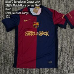Nike FC Barcelona x Cactus Jack 24/25, Match Home Jersey 'Red/ Blue'