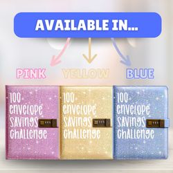 Money savings challenge binders with LOCKS and FREE PENS. Available In Yellow, blue and pink.