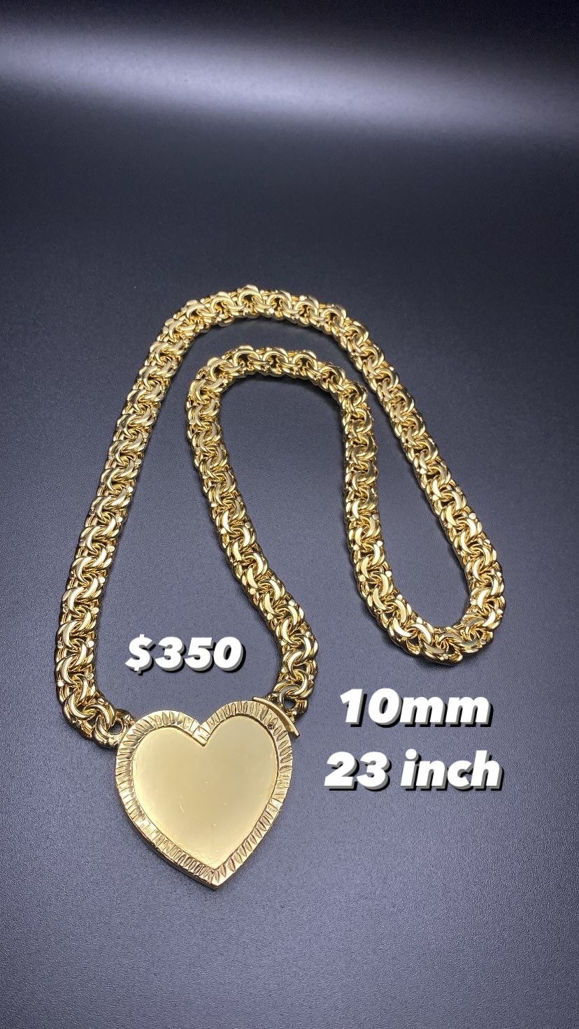 14k Gold Filled Chino Link Heart Chains