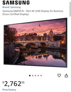 Samsung 85” QB85R-B Crystal UHD 4K Signage MSRP $2600