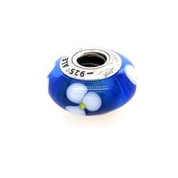 Pandora Flower Blue Murano Charm