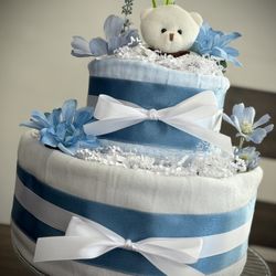 New Baby Boy Teddy Bear Blue Diaper Gift 