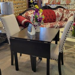 Brown Table + 2 Stools