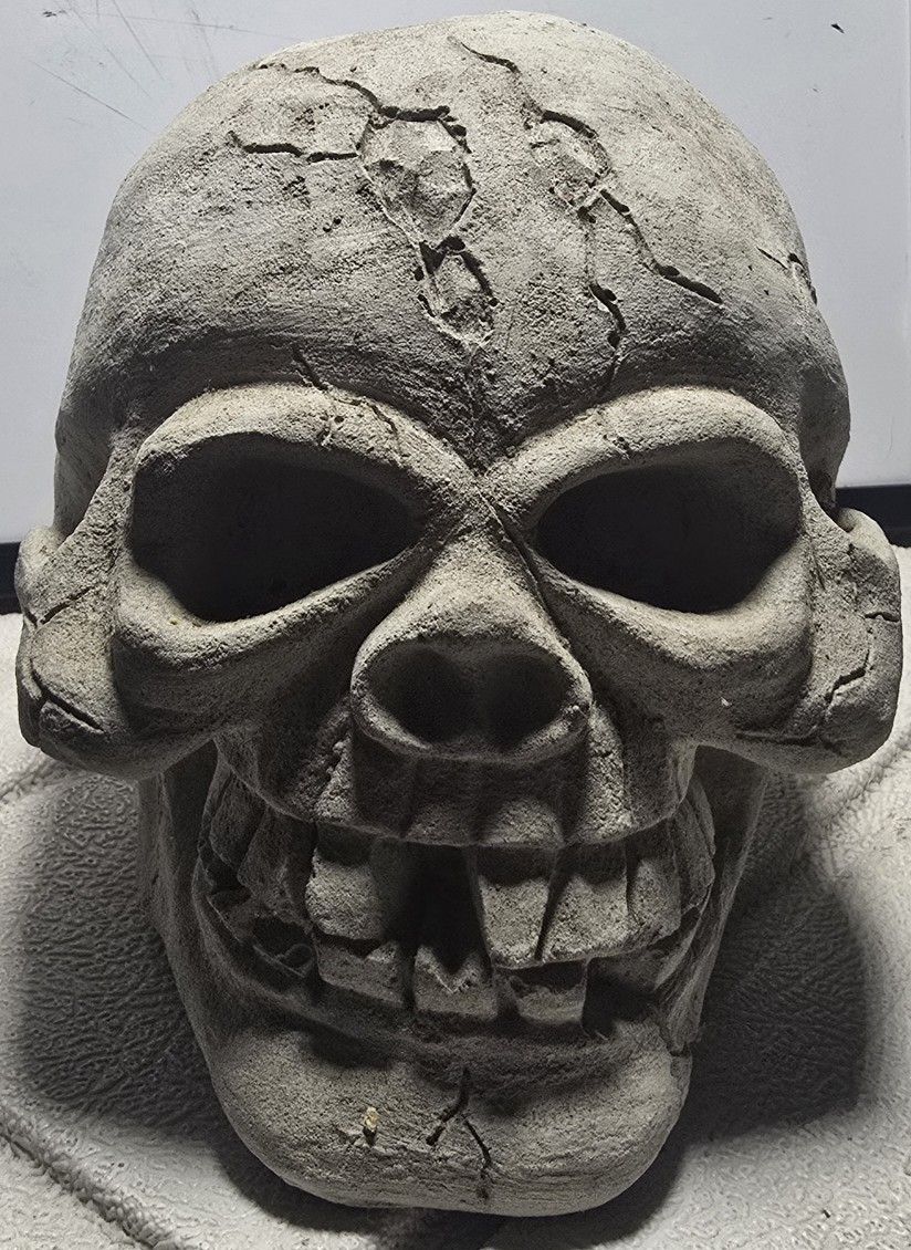 CONCRETE Skull Statue / Halloween Decoration ($20)