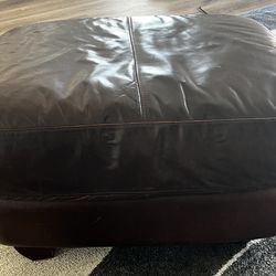 Leather ottoman