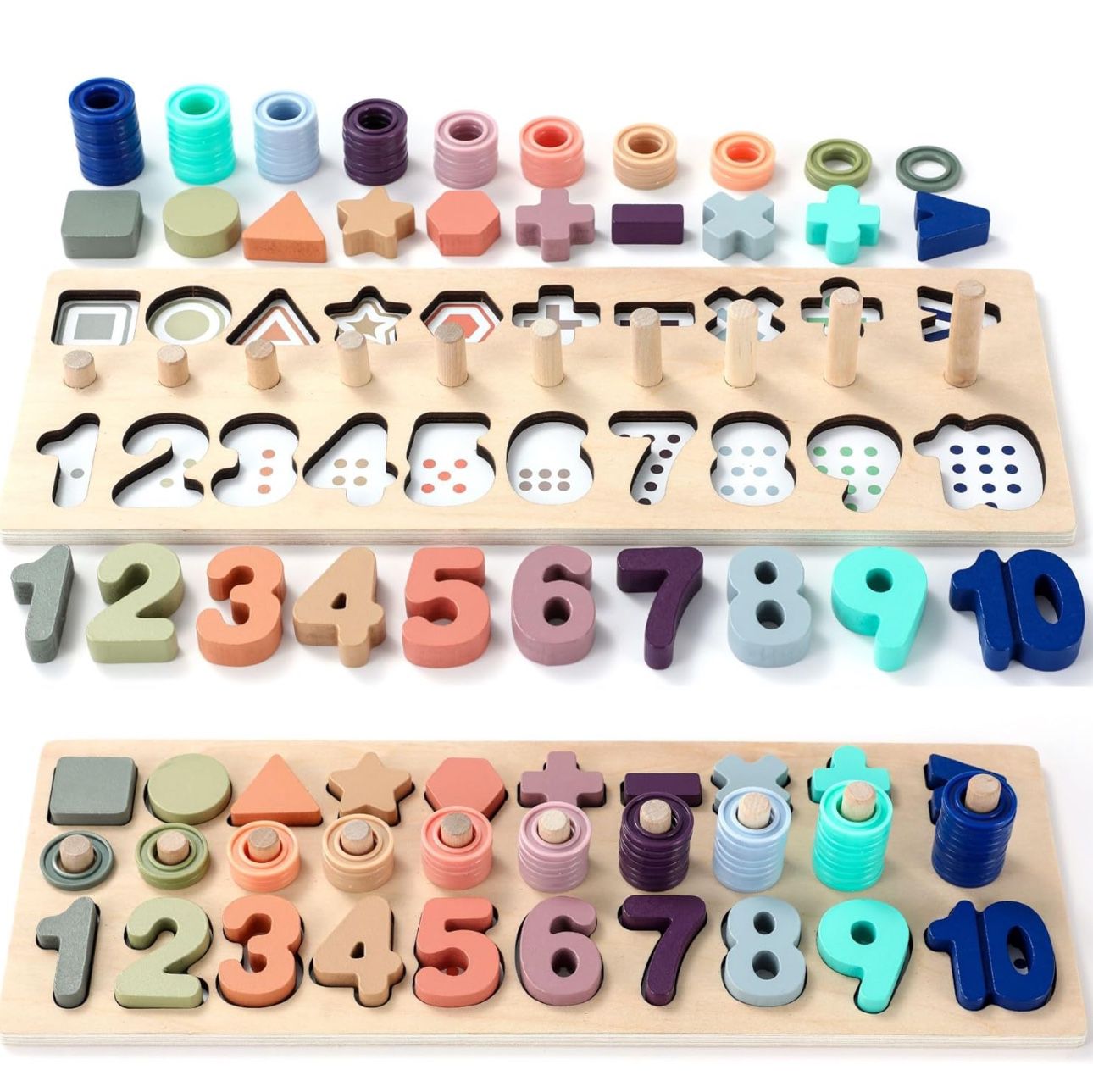 Wooden Number Puzzle for Toddler Activities - Montessori Toys