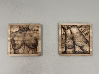 Artistic Nude Pyrography on Wood – Handcrafted Wall Art (10x10’’)