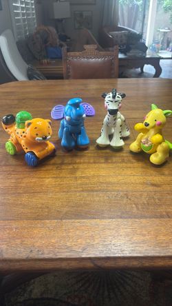 4 Fisher Price animals. 3 Click Clack 1 Push & Go