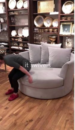 Oversized Swivel Cuddler Chair