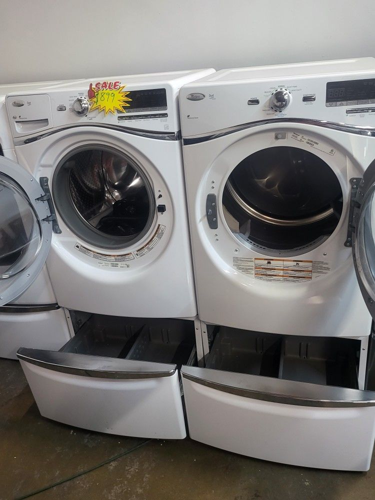 👌👌♨️SET WHIRPOOL STEAM WASHER AND DRYER XL LIKE NEW ✔️ $850