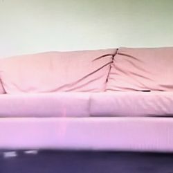 Pink Leather Couch 