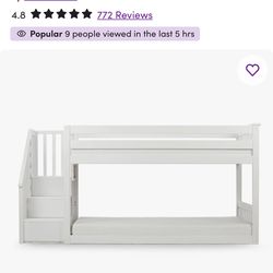 Kean Kids Twin Over Twin Bunk Bed with mattress