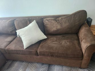 Large sectional couch brown