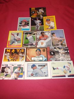 Perfect Mint Lot of 14 Baseball Cards - Mickey Mantle, Bob Gibson