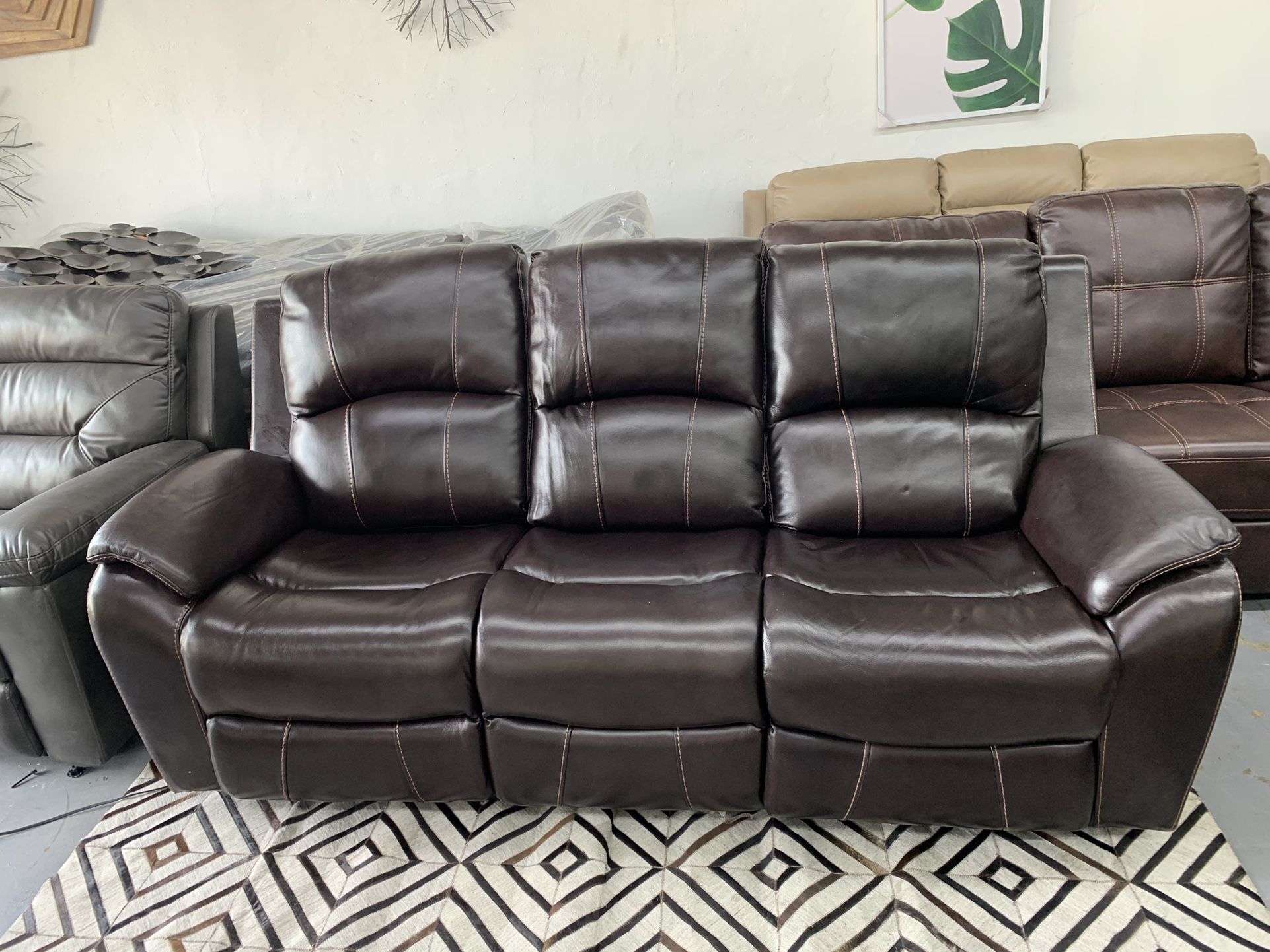 Bryson Brown Leather Power Recliner Sofa for Sale in Lake Worth, FL