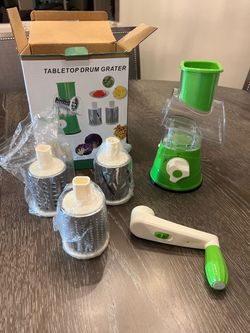 Tabletop Drum Grater with 3 Drum Attachments