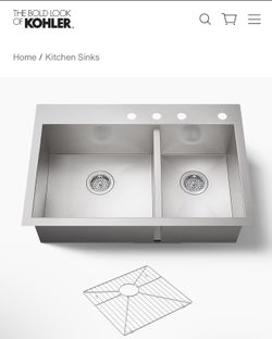 33” under mounted or top stainless steel kitchen sink