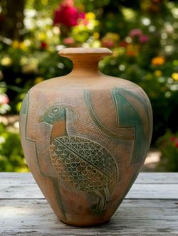 Vintage Authentic Pottery Vase By Casual Lamps In California 1988 Stamped 21.5"