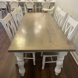 Handmade dining table and chairs
