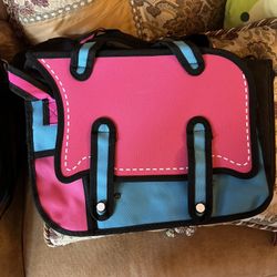 2D Laptop Bag Jump Style 3D Drawing Comic Backpack Cartoon Bookbag