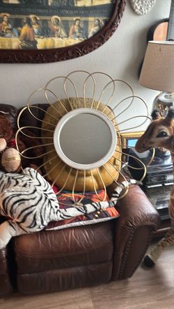 Gold Sunburst Wall Mirror. $25