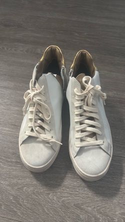 P448 gold/white high tops size 9