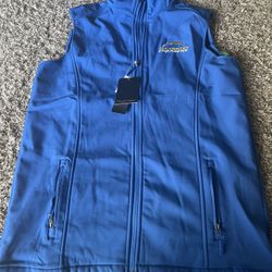 La Chargers Fleeced Lined Zipper Blue Vest 