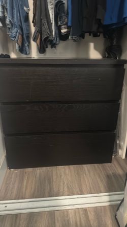 Black/brown Malm dresser 3 drawer