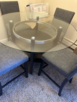 Dinning Table (Dimensions: Width: 48" Depth: 48" Height: 36" )And Chairs