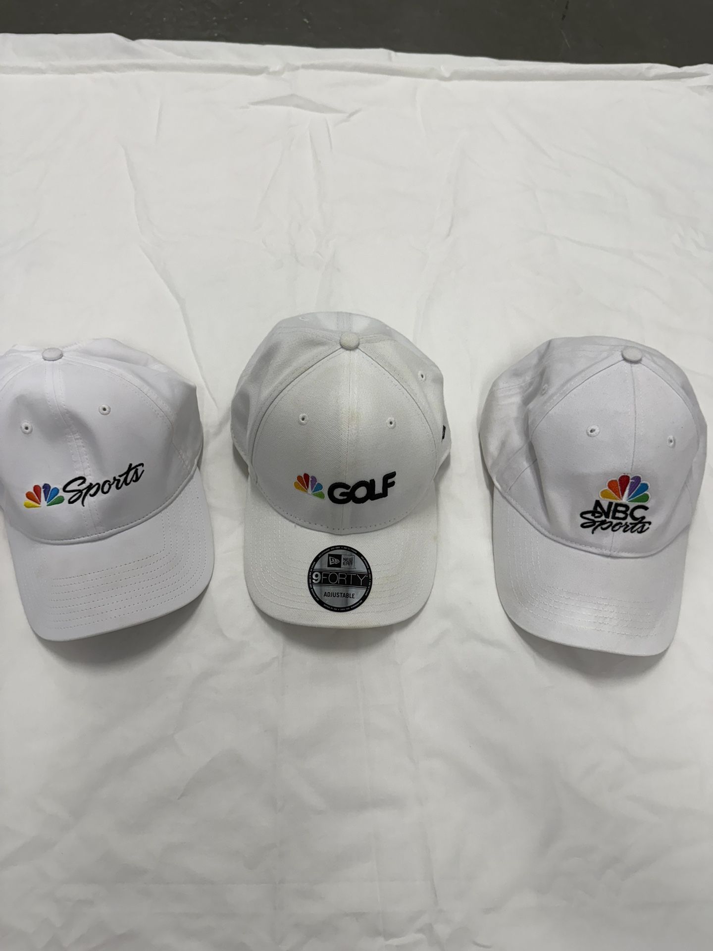 NBC Sports White Baseball Caps Set Of 3