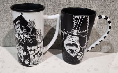 Nightmare Before Christmas Tall Ceramic Mugs Set of 2