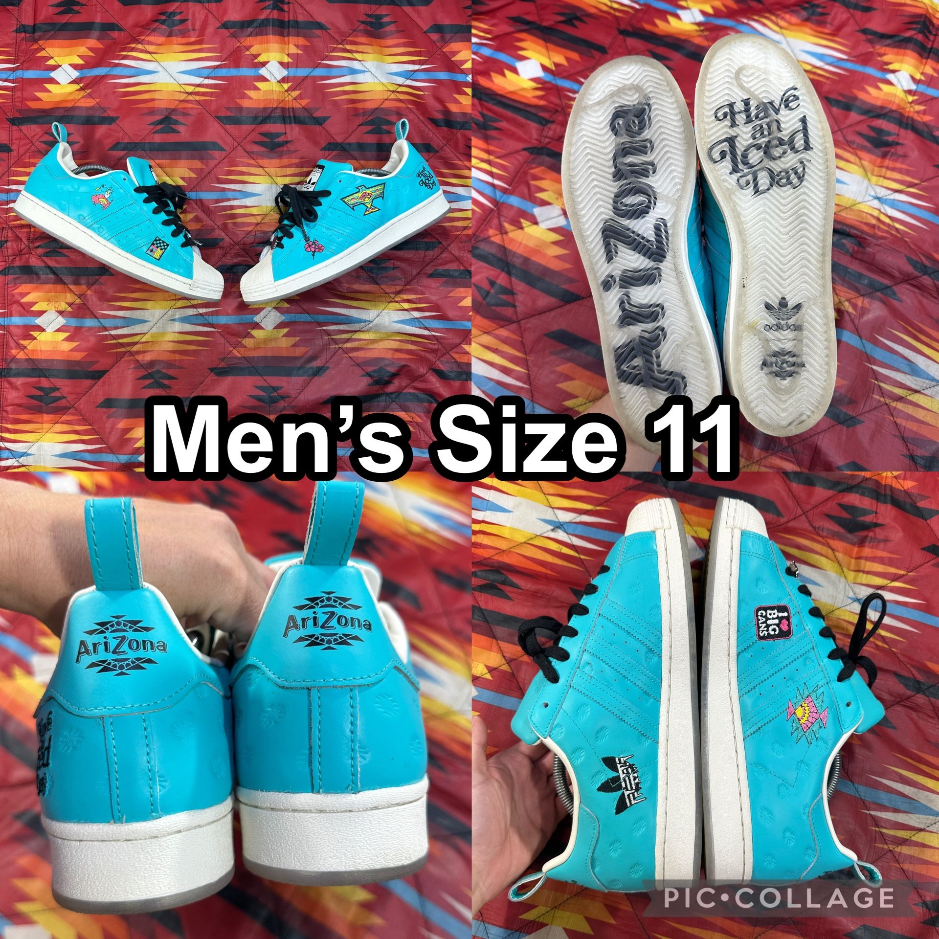 Adidas Arizona Superstar Have An Iced Day Teal White Mens Size 11 GZ2871