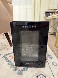6 Bottle Thermoelectric Wine Cooler Refrigerator Advanced Cooling Technology, Stainless Steel & Tempered Glass For Red Wine, Champagne for Home, Kitch