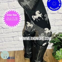 NEW Womens Horse Leggings Soft As Lularoe OS/TC/TC2 
