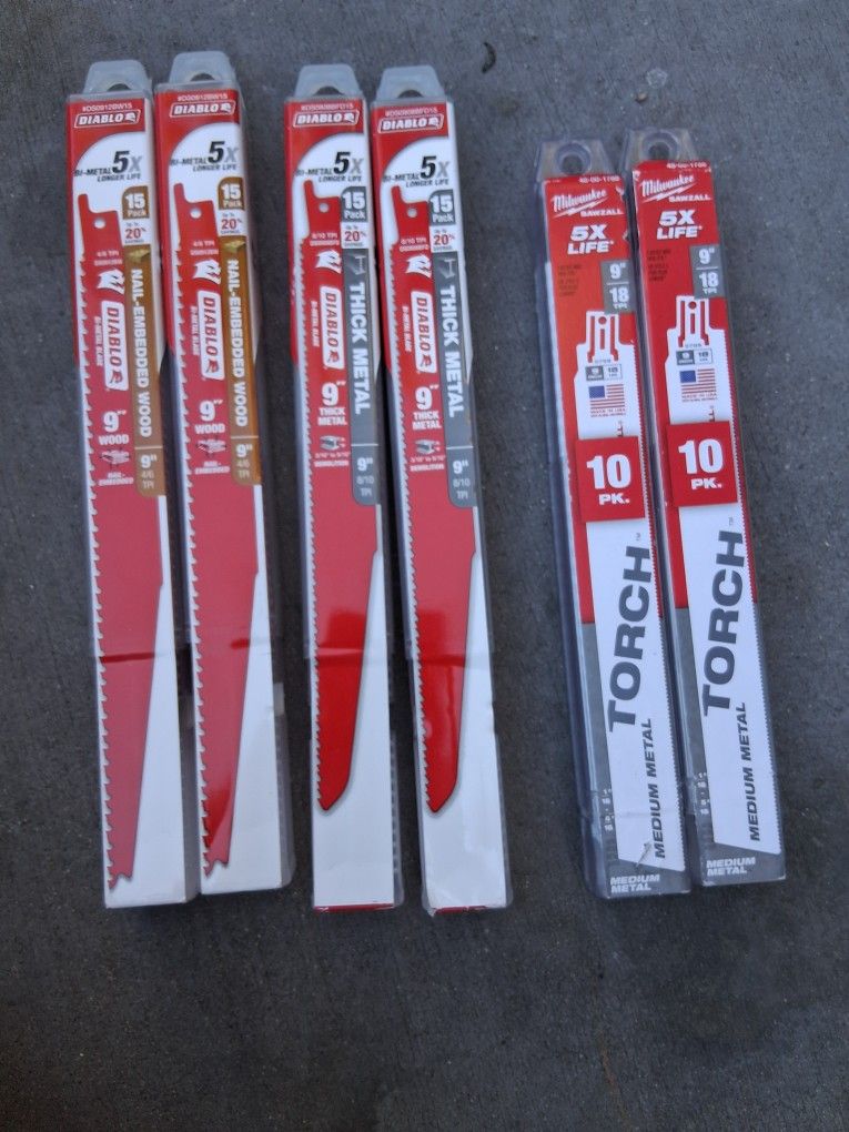 9" Diablo & Milwaukee Sawzall Blades Qty 80