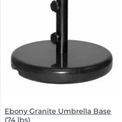 2 -Outdoor Hand Crank White Canvas Umbrella With Black Base 