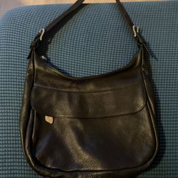 Black Leather Shoulder Purse