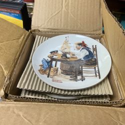 New🔥🔥 Set Of 4 Norman Rockwell Plates 