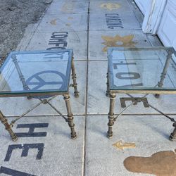 Vintage Glass Side Tables
