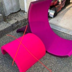 Large Modern Magenta Lounge Chair