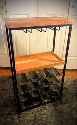 Beautiful wine rack with wood shelves
