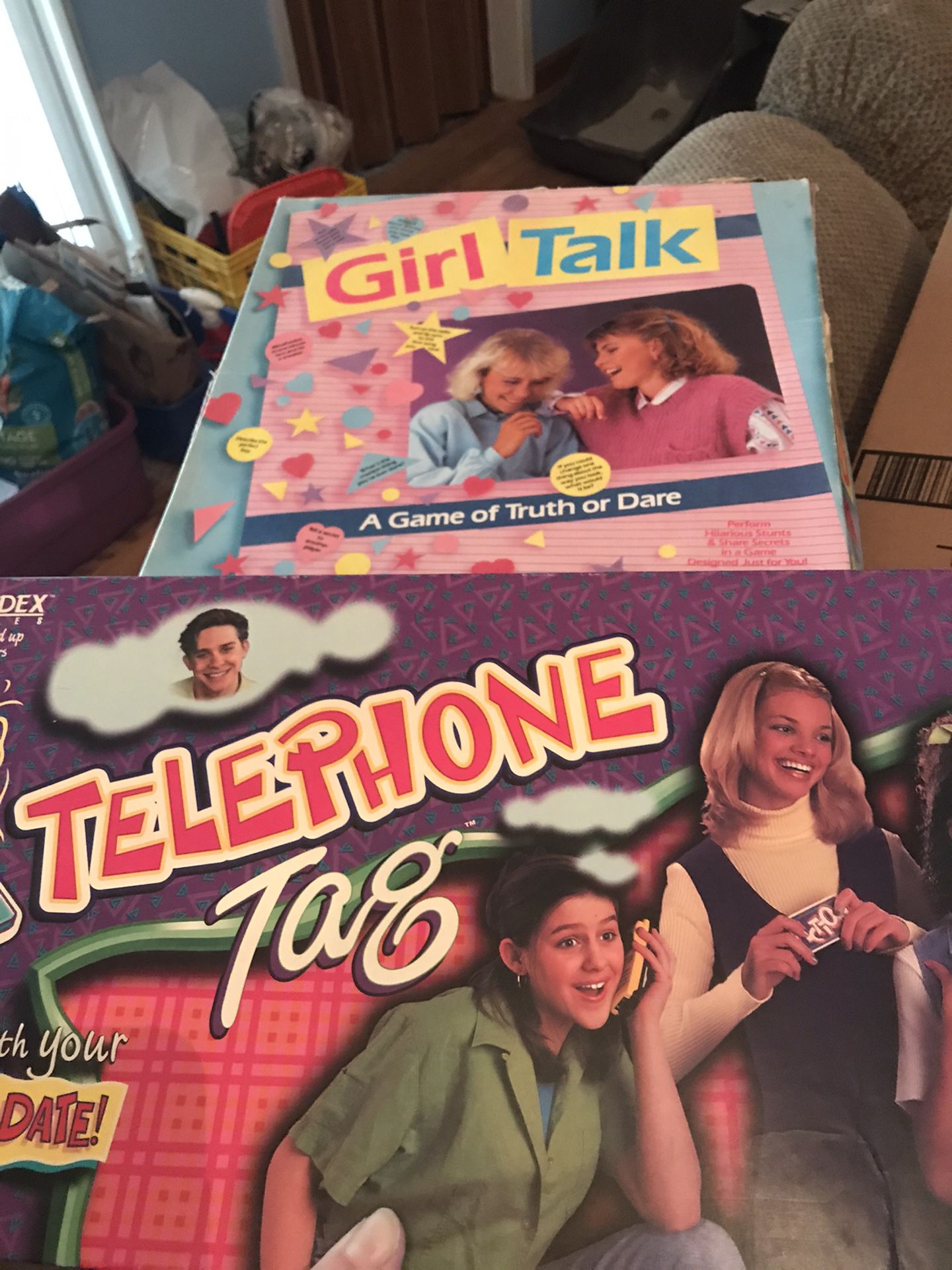 80’s board games Telephone Tag and Girl Talk