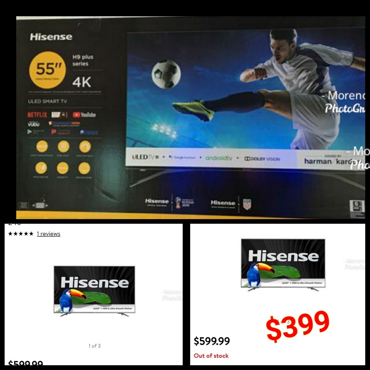 55 INCH Hisense H9-Series 55"-Class HDR UHD Smart ULED TV