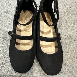 Girls Black Flats Size 10 