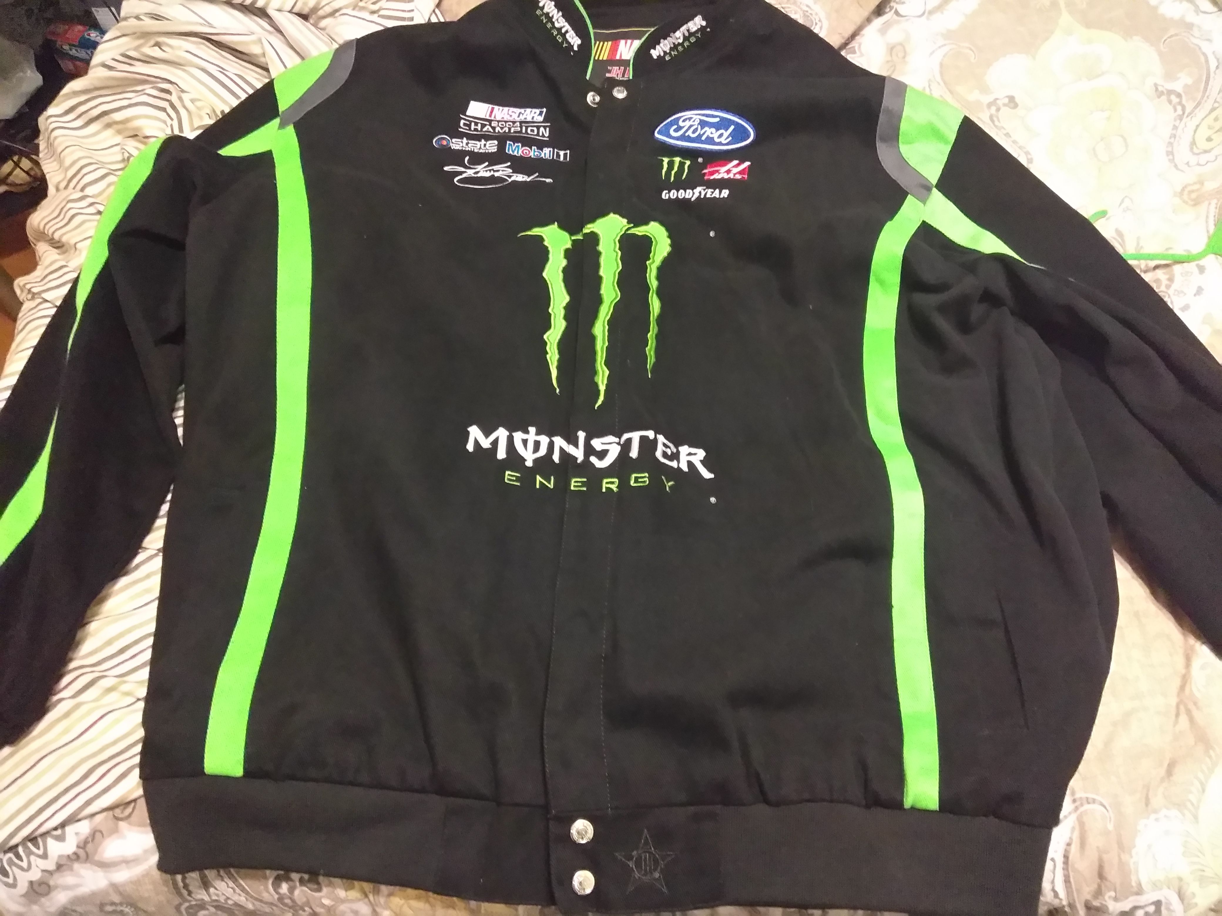 Valentine's gift Men's 4xl monster energy twill Nascar jacket